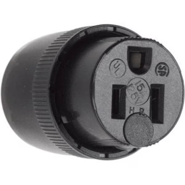 15A 125V BLK Connector, Pass & Seymour, Mfr#: 5296BKCC10